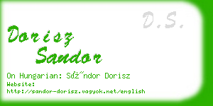 dorisz sandor business card